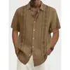 Moda Masculina Transfronteriza Tendencia Verano Camisa de Manga Corta Estilo Hawaiano Camisa Cardigan Casual Holgada Impresa en 3D