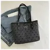 Bolso de Hombro Grande de Lona Informal con Estampado de Lunares y Lazo 2026 Nueva Moda Tendencia para Mujer