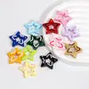 Pintura Acrílica Puntos de Colores Estrella de Cinco Puntas Cuentas Sueltas Joyería Llavero Cadena para Teléfono Móvil Accesorios Colgante Venta al por Mayor