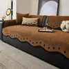 Almofada de sofá de luxo leve estilo vintage, adequada para todas as estações, novo modelo 2026, almofada de assento de tapete fresco, capa de sofá antiderrapante