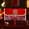 Sobres Rojos de Boda al por Mayor para Matrimonio, Bolsas de Sobres Rojos de Tela Especial para el Pago de Cambio de Nombre de los Padres, Venta Directa de Fábrica con Estampado Dorado