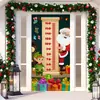 2026 Nova Cortina de Porta Banner de Natal Decoração de Fundo para Fotos ao Ar Livre com Papai Noel e Filhote