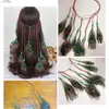Diadema de Plumas de Pavo Real Estilo Bohemio Vacaciones en la Costa Atracción Turística Diadema de Estilo Étnico Accesorio para el Cabello de Xizang Tocados para Mujeres