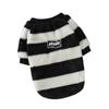 Suéter para Cão de Estimação Transfronteiriço Outono e Inverno Nova Roupa Suéter Elástico Filhote Pet Listrado Preto e Branco Gato Quatro Patas