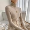 Tejido de Cachemira de Cuello Alto Slim para Mujer, Jersey Slim, Tejido de Punto Otoño e Invierno, Nuevo Estilo con Tejido de Punto Entallado y Elegante para Llevar Debajo