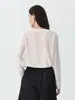 Nueva Camisa Francesa de Seda para Verano 2026 con Cuello de Solapa y Cuello en V, Diseño Original, Parte Delantera Fluida, Blusa de Mujer Holgada