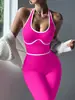 Mono de yoga halter de estilo europeo y americano transfronterizo para mujer, nuevo traje de fitness de una pieza sin costuras, ropa deportiva para fitness al aire libre