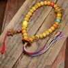 Rosario de Hueso de Camello de Xizang para Llevar en la Mano Semilla de Pose Tallada en Hueso de Camello Amarillo Aceite de Pollo Pulsera Duobao DIY Hueso de Camello Viejo Jinchan Genfu