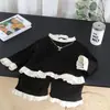 Conjunto para Meninas 2026 Novo Estiloso Primavera e Outono Moda Infantil Renda Manga Longa Conjunto de Duas Peças Tendência Atacado