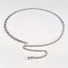 Moda Transfronteriza Europea y Americana Cadena Cubana Chapada en Oro Cobre Diseño de Alta Gama con Cadena de Cintura Metálica Incrustada de Diamantes para Decoración de Vestidos