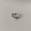 Anillo de Rosa Vintage para Mujer Chapado en Plata Moda Distintivo Estilo de Hong Kong Diseño de Nicho Abierto Estilo Frío Anillo para Dedo Índice