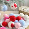 Nueva Bola de Navidad Roja y Blanca de Fieltro de Lana Adorno Colgante para Decoración de Árbol de Navidad Accesorios Suministros para Decoración de Ambiente Venta al por Mayor