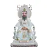 Mármore Branco Pintado de Dourado Três Sábios Puros Patriarca Taoísta Laojun, Imortal Taoísta, Imortal Taoísta, Estátua Lingbao, Enfeites de Buda Domésticos