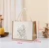 Bolsa de Patchwork de Lona, Bolsa de Yute para Niños Personalizada de Graffiti DIY, Bolsa de Regalo sin Estampar, Bolsa de Lona