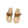 Chinelos Femininos de Verão da Moda 2025 Novo Estilo Laço Slip-On Planos Mulas Preguiçosas para Uso Externo