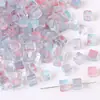 Cuentas de Cristal de 7mm Cubo Iridiscente Degradado Cuentas Pequeñas Cuentas Sueltas Hechas a Mano DIY Pulsera de Cuentas Accesorios de Joyería Materiales Venta al por Mayor