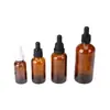Frasco de óleo essencial marrom de 10ml Frasco de óleo essencial com conta-gotas de 20ml Frasco de óleo essencial de vidro marrom Sub-frasco cosmético