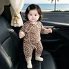 Mameluco de Manga Larga con Estampado de Leopardo para Bebé e Infantil, Nuevo Modelo Primavera y Otoño 2026, Mameluco Unisex para Bebé, Conjunto Delgado Estilo Monje