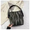 Bolso de Mano Tejido a Rayas Colorido de Verano para Mujer Modelo 2026 Bolso Cuadrado Pequeño Simple de Verano Bolso de Hombro de Moda