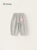 Bangxuan Huzhou Zhili Roupa Infantil Calça Casual para Meninas Novo Estilo Cor Sólida Versátil Calça de Moletom Infantil Calça de Bebê Solta