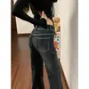 Jeans Acampanados Azul Grisáceos para Mujer Otoño e Invierno 2025 Tendencia Versátil Nuevos Pantalones de Campana de Cintura Alta Ajustados