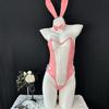 Original abierto Bunny nueva lencería sexy bidimensional COS juego de rol deseo puro sirvienta cuero patentado rosa