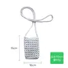 Bolsa de Celular de Tricô, Bolsa Transversal de Corda de Algodão Trançada Feita à Mão Tendência, Bolsa de Ombro Versátil para o Verão, Portátil e na Moda