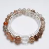 Impresión Romántica Pulsera de Cristal Natural Oro Negro Super Siete para Mujeres, Regalo Versátil, Pulsera de Oro Negro Super Siete al por Mayor