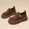 Zapatos Birkenstock de suela gruesa para mujer, plataforma, slip-on, zapatos sencillos, novedad otoño 2026, zapatos perezosos, versátiles para aumentar la altura, mocasines para mujer