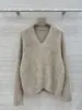 BORBOTIE Ropa de punto para mujer 2026 Otoño/Invierno Nuevo Suéter Bordado de Cuello V Mezcla de Lana Mohair BC