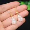 Aretes de Calabaza Mosaico de Buena Suerte Hotan y Diseño Decorativo Ligero Calabaza Geométrica Baño de Oro Plata de Ley 925