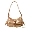Bolso Axila Personalizado Estilo Coreano Estilo Motociclista para Mujer, Nuevo Primavera 2026 Textura Retro Versátil Bolso de Hombro y Cruzado