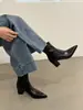 Botines de Punta Fina First Encounter Season para Mujer con Tacón Alto Versátiles Estilo Hada Pequeña 2026 Nuevo Estilo Botas para Aumentar la Altura Adelgazantes Tacón Grueso