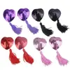 Cubretetinas Sexy de Lentejuelas con Forma de Corazón y Borlas, Accesorios Sexys de Lencería, Lencería Sin Costuras Anti-Exposición, Diseño de Gota de Sangre