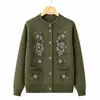 Ropa abrigadora para mujeres de mediana edad y mayores, cárdigan de punto para otoño e invierno, suéter para señoras mayores, ropa holgada forrada de polar para abuelas
