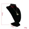 Accesorios para Exhibición de Joyería Cadena de Suéter Collar Modelo de Cuello Soporte de Exhibición Terciopelo Negro Piel Sintética Modelo de Cuello Retrato