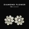 Fivela de Flor com Strass de Diamante Brilhante Botão de Moda Retro de Metal em Forma de Flor Fivela Decorativa para Terno Botão de Alto Padrão para Casacos de Pele