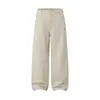 Pantalones de Trabajo Rectos Retro Turquesa Estilo Japonés para Hombre Rumei, Versátiles de Corte Holgado con Confección 3D, Pantalones Largos Casuales