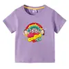 Ropa infantil transfronteriza 2023, camiseta de manga corta de verano para niños, camiseta básica de dibujos animados para niños y niñas, camiseta de media manga para bebé, marea superior