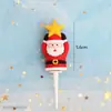 Decoração de Bolo de Natal Plástico Macio Papai Noel Boneco de Neve Árvore Caixa de Presente Rena Boneca Enfeites Decoração de Sobremesa