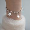Pulsera de plata de ley s925 resistente, estilo retro desgastado, con cara sonriente, diseño de nicho de hip hop moderno para mujer.