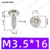 Tornillos Autoperforantes de Acero Inoxidable 304 de Cabeza Redonda Ranurada Gb7380 Antirrobo Autoperforantes Cola Puntiaguda Tornillos de Rosca Gruesa M2-M6