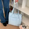 Bolso Tote de Estilo Perezoso de Gran Capacidad, Nuevo Bolso de Hombro con Cordón de Comercio Exterior, Bolso de Mano Casual Estilo Coreano