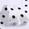 Cinta de Lazo Retro de Doble Cara Japonesa Blanco y Negro con Puntos de Ola Grande Cinta Cinta para Lazo DIY Pasador para el Cabello Accesorios para el Cabello Material de Accesorios para el Cabello Cinta