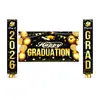 Banner de Couplet da Temporada de Formatura Transfronteiriça Conjunto de Três Peças Decoração de Fotos Layout de Atmosfera de Festa Pano de Fundo para Formatura 2026
