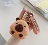 Linda Cartera de Silicona de Capibara, Bolsa de Dibujos Animados para Niños, Bolsa de Almacenamiento Portátil, Tarjetero, Bolsa para Auriculares, Colgante Pequeño
