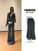 Calça esportiva cinza pantalona para mulheres, novo modelo 2026, popular este ano, calça de moletom casual justa de perna reta estreita pantalona