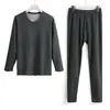 Ropa interior térmica de terciopelo superficie AB camiseta interior cubierta traje de otoño para hombre pantalones largos