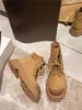 Botas de Trabajo Martin Botines Cortos Mujer 2026 Nuevos Suela Gruesa Botas Otoño Invierno Estilo Callejero Piel Mate Color Retro Frotado Botas Amarillas Grandes
