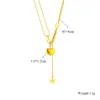 Exquisita elegante cadena de clavícula de corazón de durazno tridimensional con borla de estrella versátil japonesa y coreana, diseño de nicho, collar de estilo frío